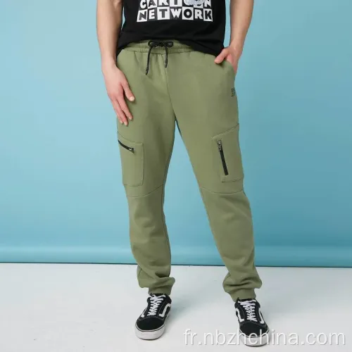 Pantalon de jogger de poche à fermeture éclair pour hommes